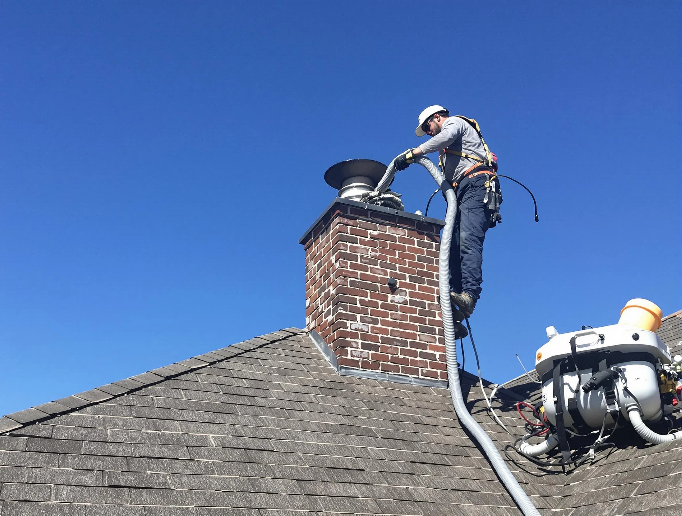 Dedicated Wheat Ridge Chimney Sweep team member cleaning a chimney in Wheat Ridge, CO