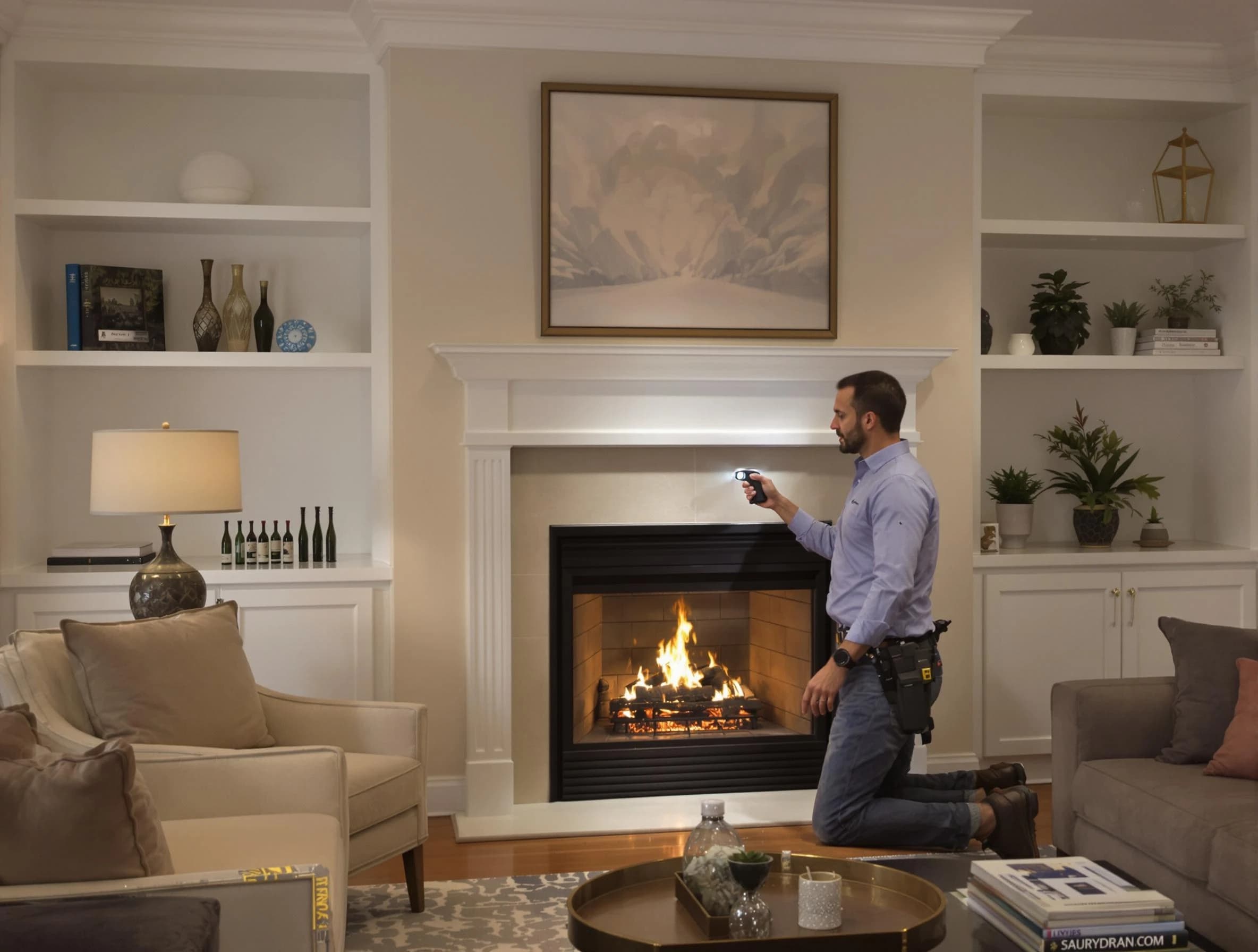 Wheat Ridge Chimney Sweep conducting a fireplace safety inspection in Wheat Ridge, CO