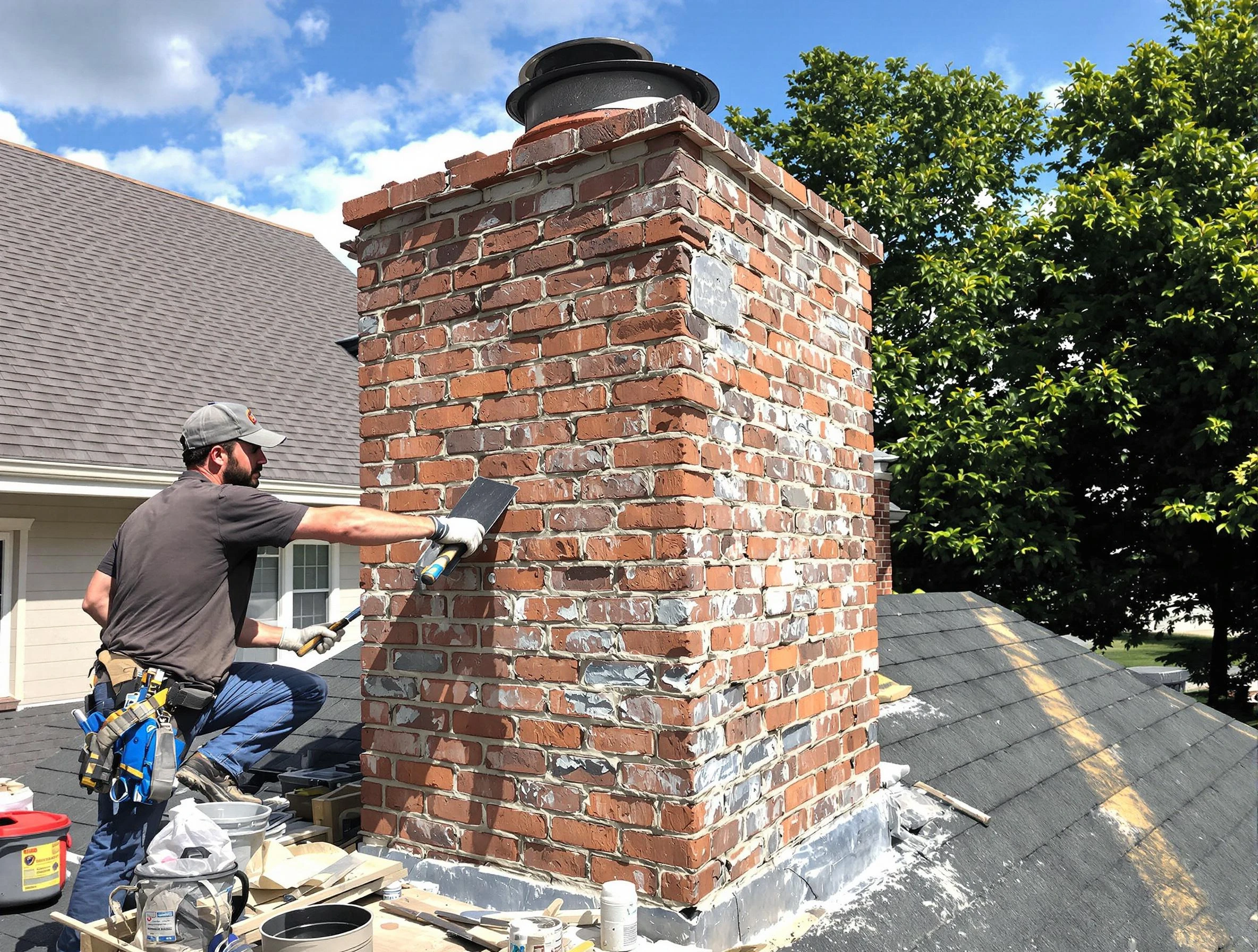 Completed chimney rebuild by Wheat Ridge Chimney Sweep in Wheat Ridge, CO