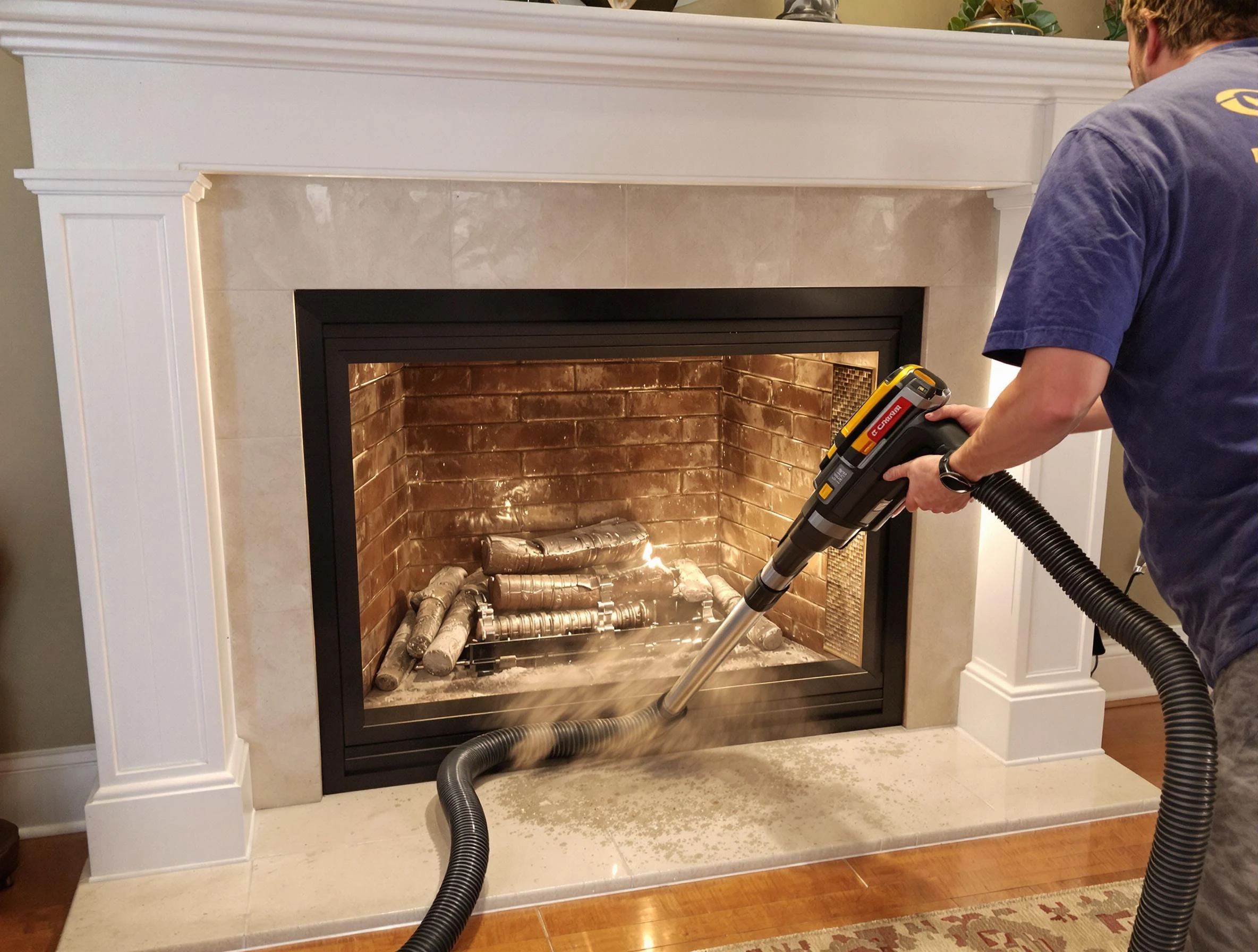 Fireplace cleaning performed by Wheat Ridge Chimney Sweep in Wheat Ridge, CO